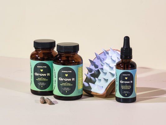 Grow it Haircare pack - 2 Months of Grow it supplements, Scalp oil + FREE Scalp brush