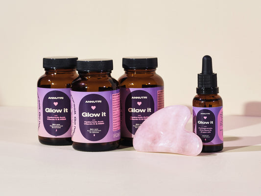 Glow It Radiance Bundle| 3 x Glow It supplements | 1 x Glow It Facial Oil | Free Facial Stone