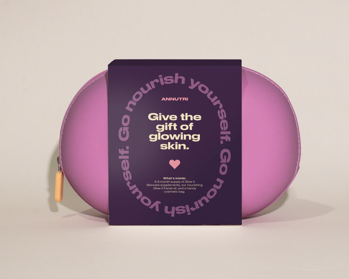 Annutri Glow it Gift Set - 2 × Glow It supplements + Facial Glow Oil + premium cosmetic bag
