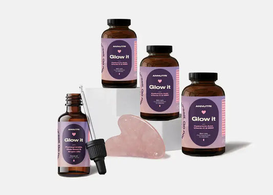 Glow It - Mega Bundle | 3 x Glow It supplements | 1 x Glow It Facial Oil | Free Facial Stone